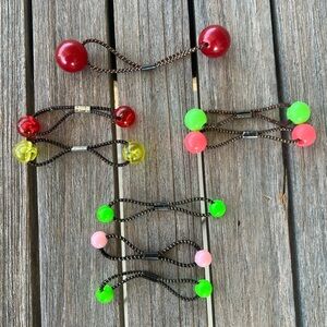 Vintage Twin Knocker Hair Ties Multicolor Multi-Size 8-Piece Set Fair Conditon